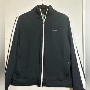 Ralph Lauren Active Black w White Stripe Lightweight Jacket with Stand-Up Collar